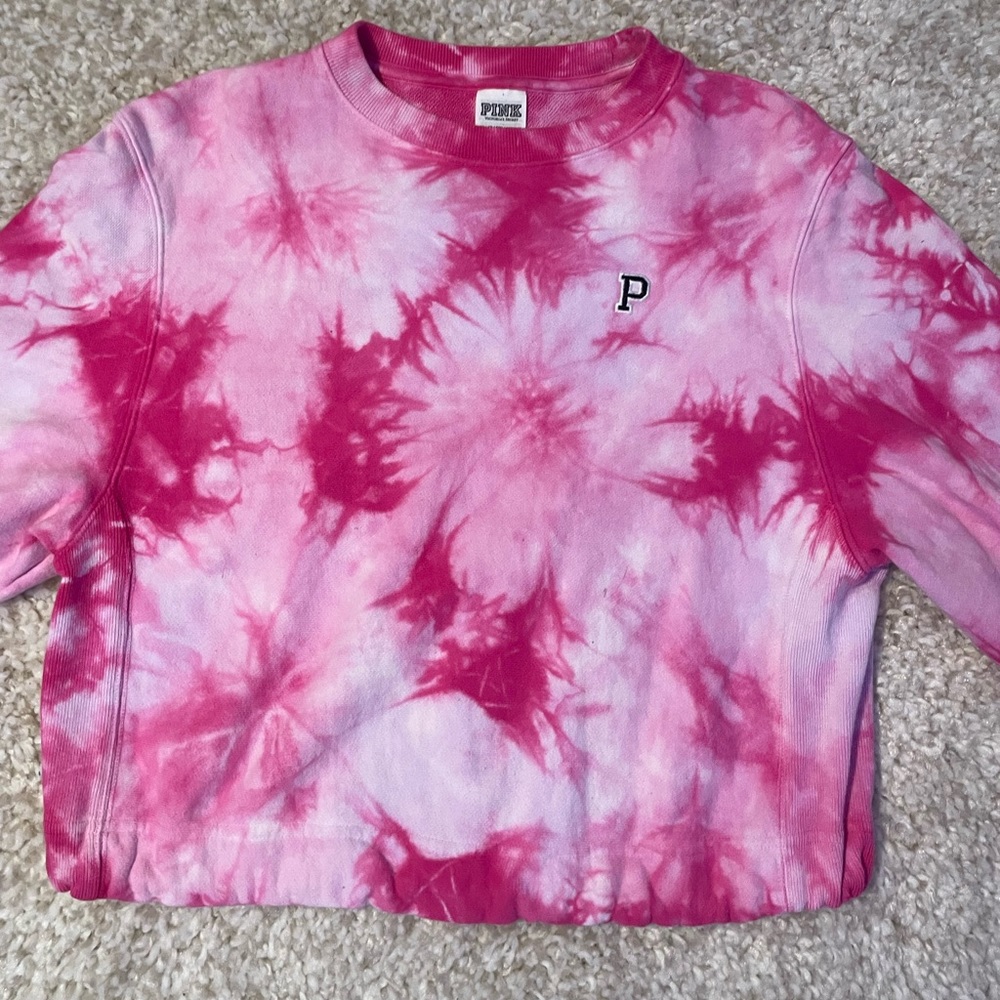 PINK Tie dye crewneck
